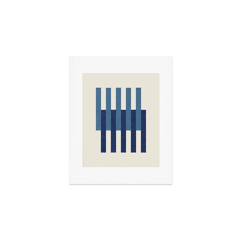 Lines Aligned - Blue Navy Art Print Gallery Image 1