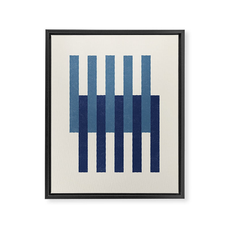 Lines Aligned - Blue Navy Framed Canvas Print Gallery Image 6