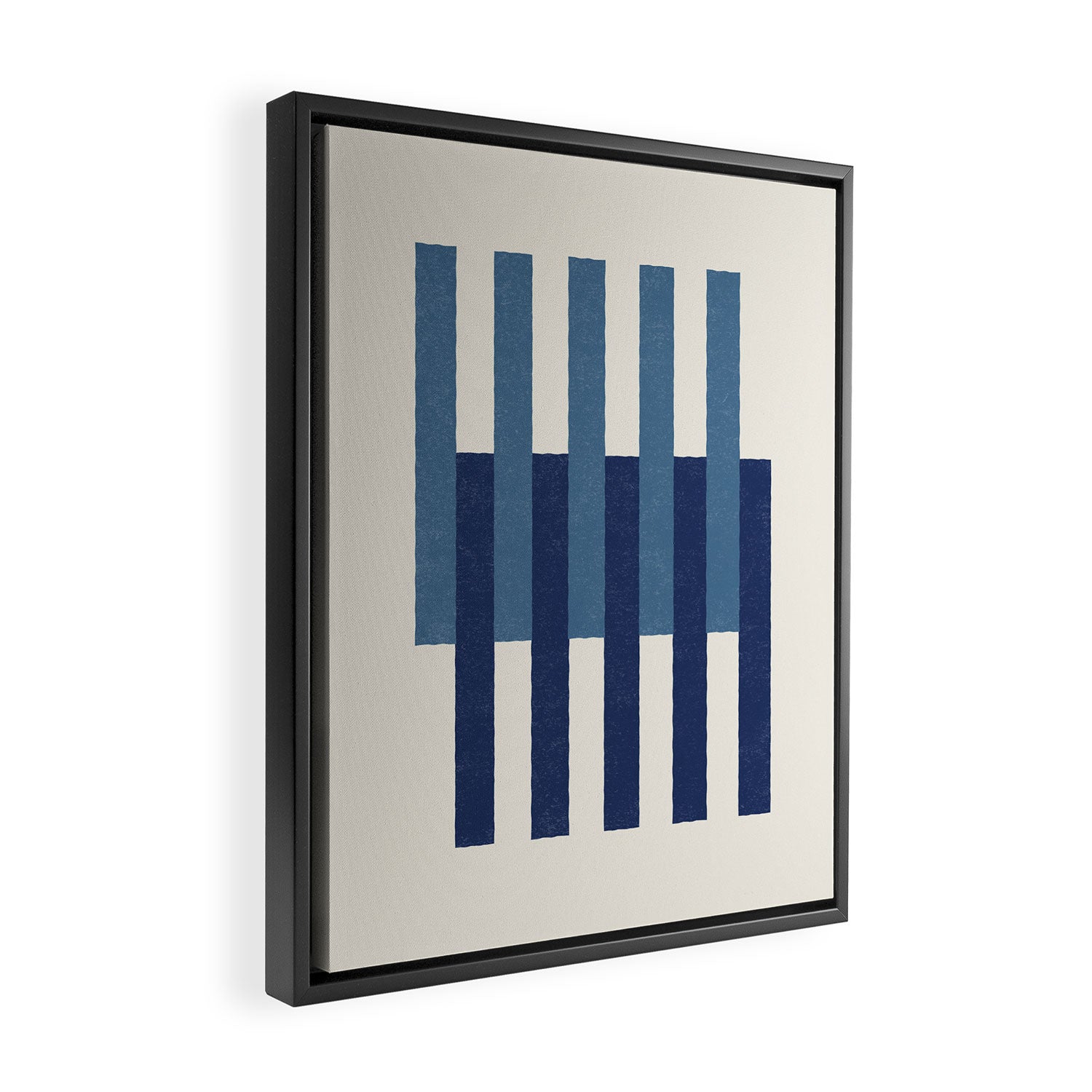 Lines Aligned - Blue Navy Framed Canvas Print Gallery Image 2