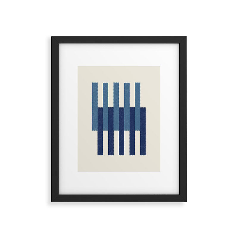 Lines Aligned - Blue Navy Framed Art Print Gallery Image 5