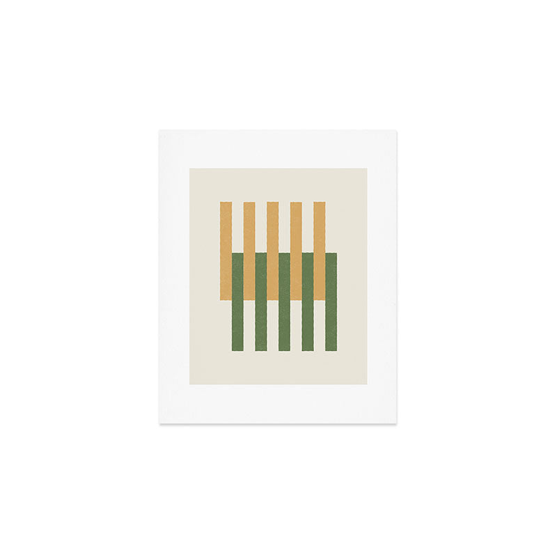 Lines Aligned - Gold Green Art Print Gallery Image 1