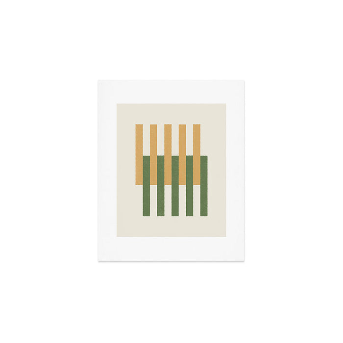 Lines Aligned - Gold Green Art Print Gallery Image 1