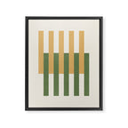 Lines Aligned - Gold Green Framed Canvas Print Gallery Image 6