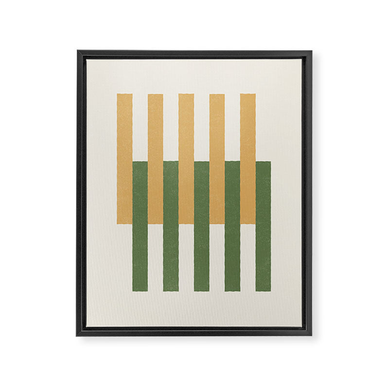 Lines Aligned - Gold Green Framed Canvas Print Gallery Image 6
