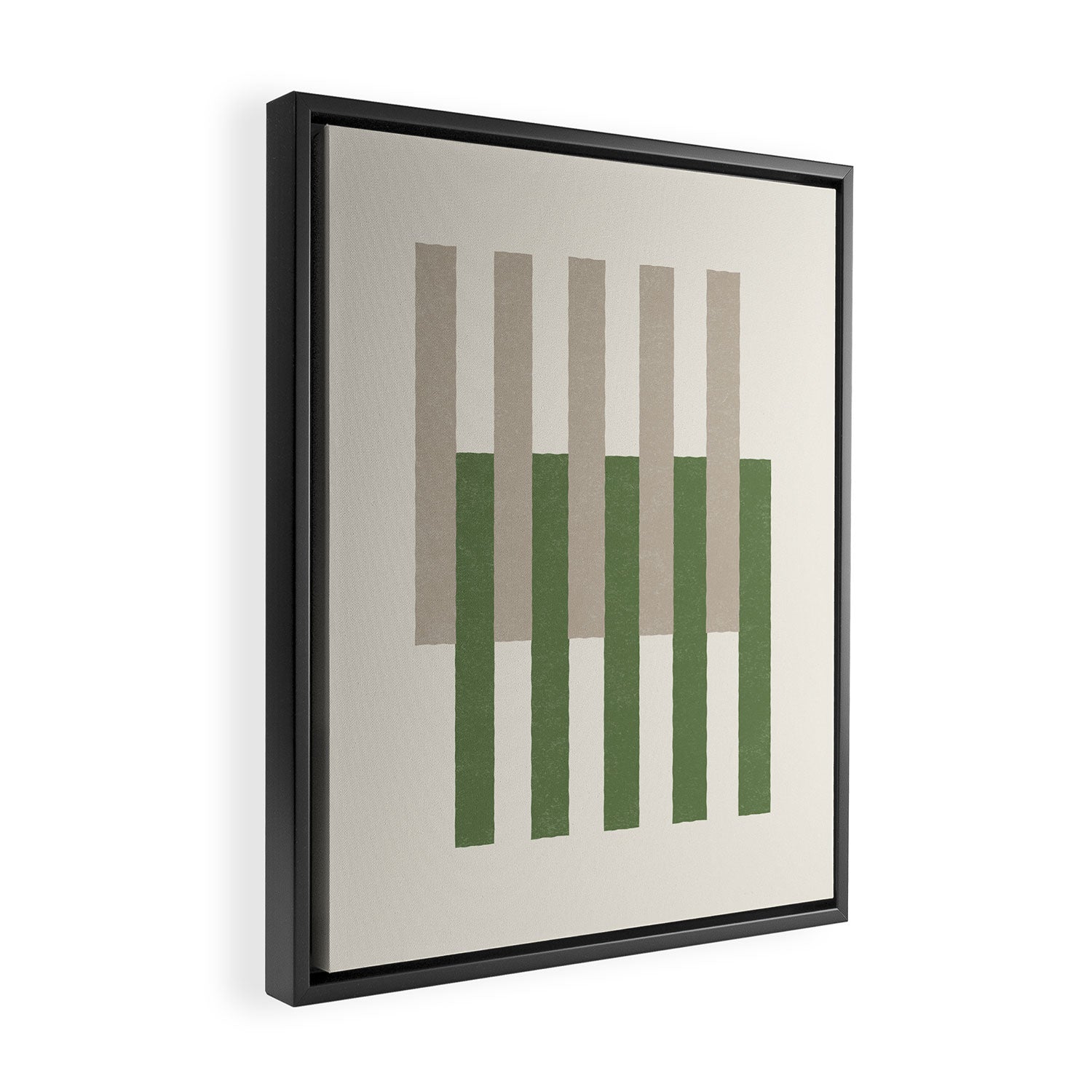 Lines Aligned - Green Framed Canvas Print Gallery Image 2