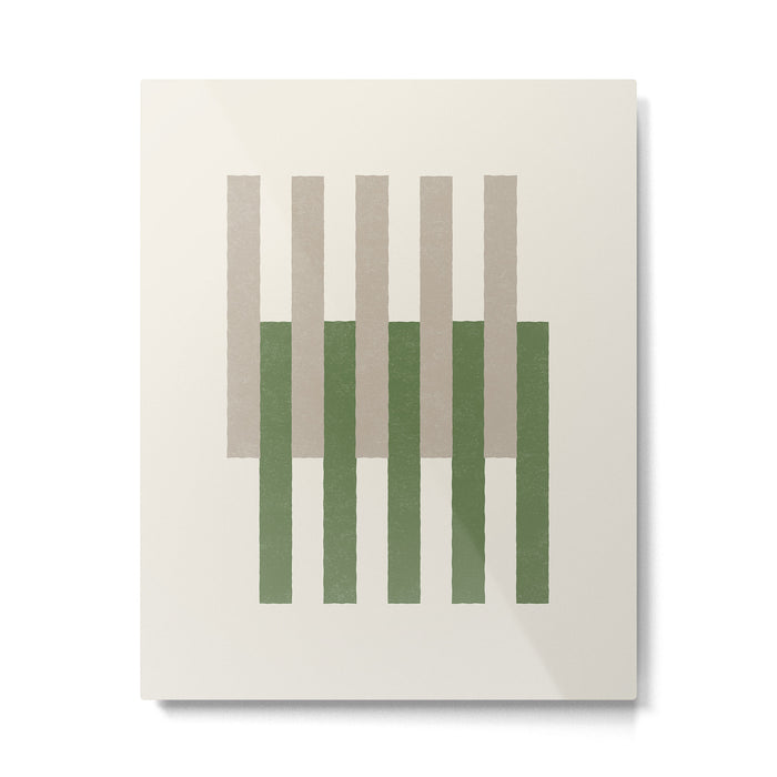 Lines Aligned - Green Metal Print Gallery Image 1