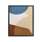 Lines Color Shapes - Blue Gold Brown  Framed Canvas Print Gallery Image 6