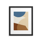 Lines Color Shapes - Blue Gold Brown  Framed Art Print Gallery Image 5