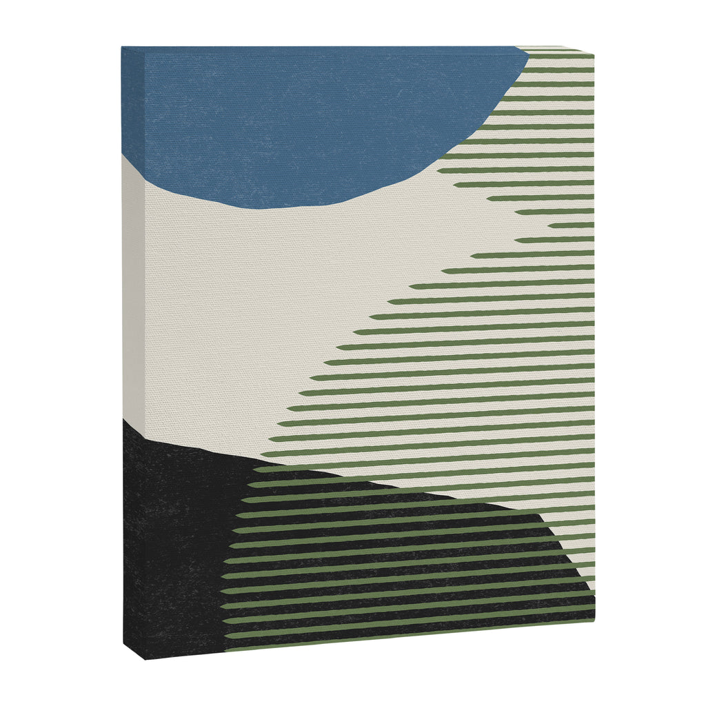 Lines Color Shapes - Blue Green Black Canvas Print Gallery Image 6