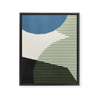 Lines Color Shapes - Blue Green Black Framed Canvas Print Gallery Image 6
