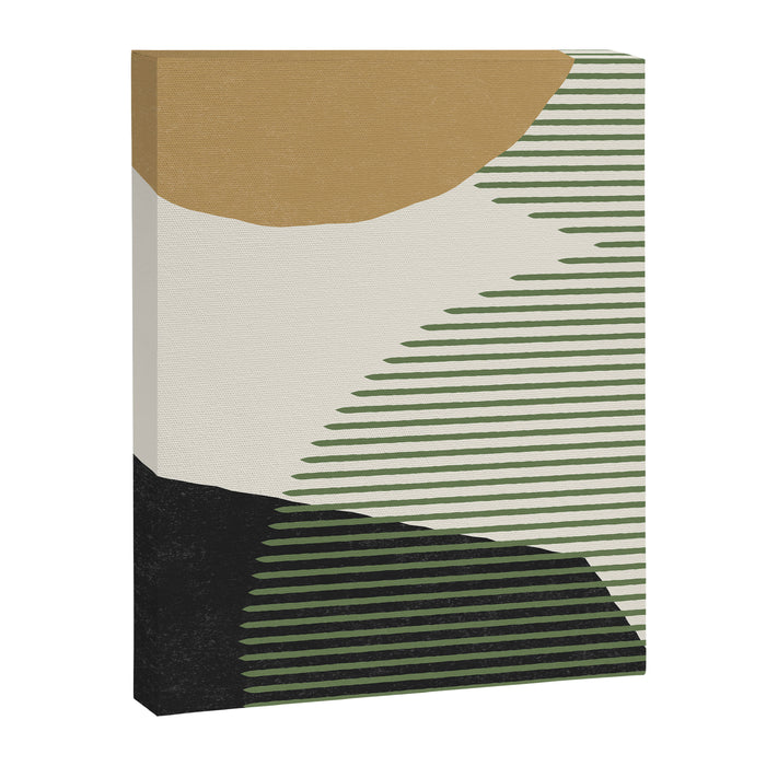 Lines Color Shapes - Gold Green Black Canvas Print Gallery Image 1