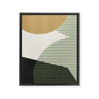 Lines Color Shapes - Gold Green Black Framed Canvas Print Gallery Image 6