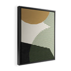 Lines Color Shapes - Gold Green Black Framed Canvas Print Gallery Image 2