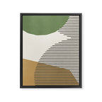 Lines Color Shapes - Green Black Gold Framed Canvas Print Gallery Image 6
