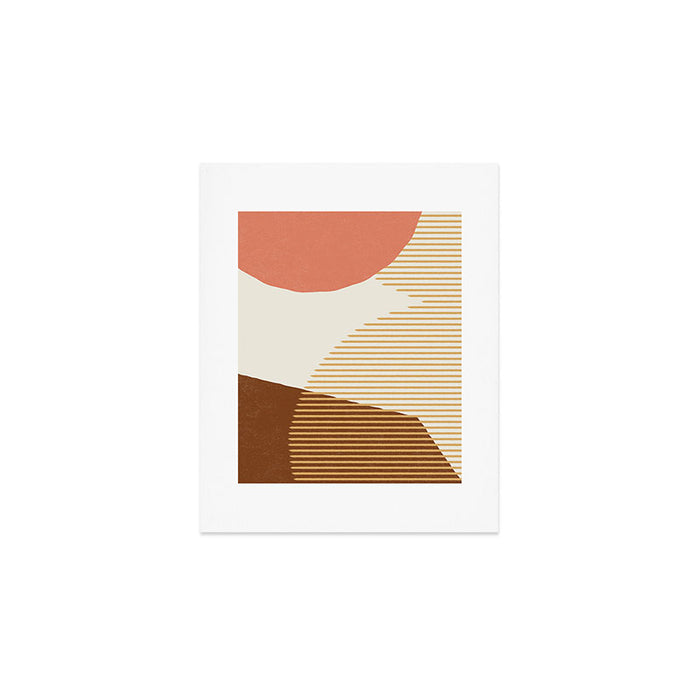 Lines Color Shapes - Pink Gold Brown Art Print Gallery Image 1