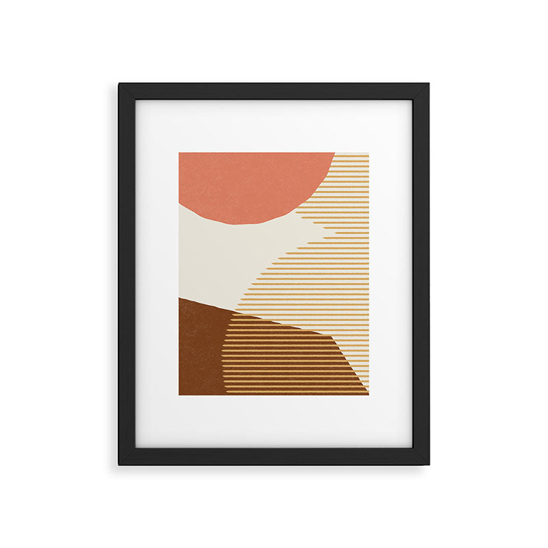 Lines Color Shapes - Pink Gold Brown Framed Art Print Gallery Image 5