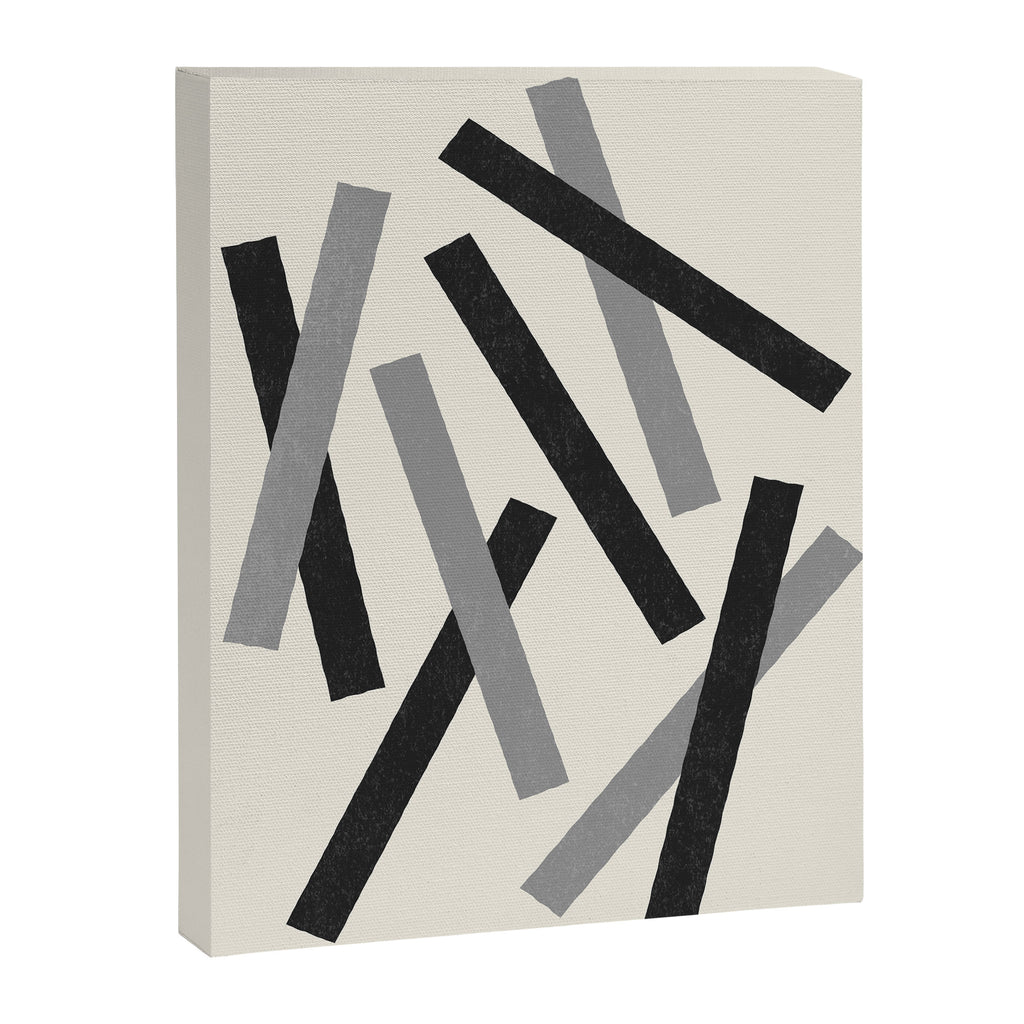 Lines Misaligned - Black and White Canvas Print Gallery Image 6