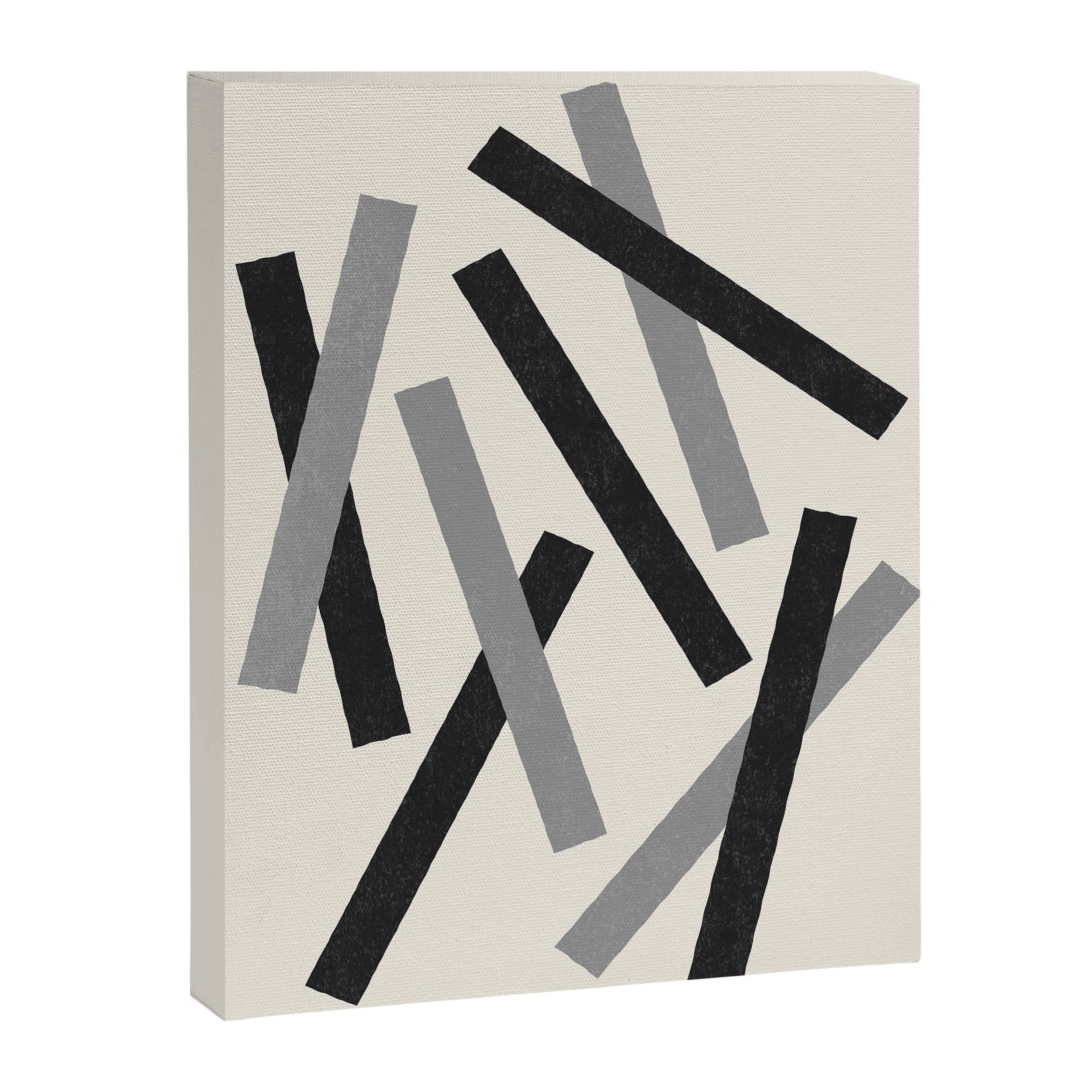 Lines Misaligned - Black and White Canvas Print Gallery Image 6