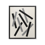 Lines Misaligned - Black and White Framed Canvas Print Gallery Image 6