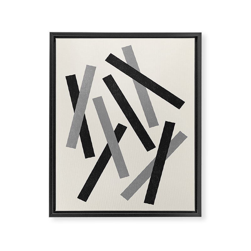 Lines Misaligned - Black and White Framed Canvas Print Gallery Image 6