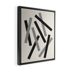Lines Misaligned - Black and White Framed Canvas Print Gallery Image 2