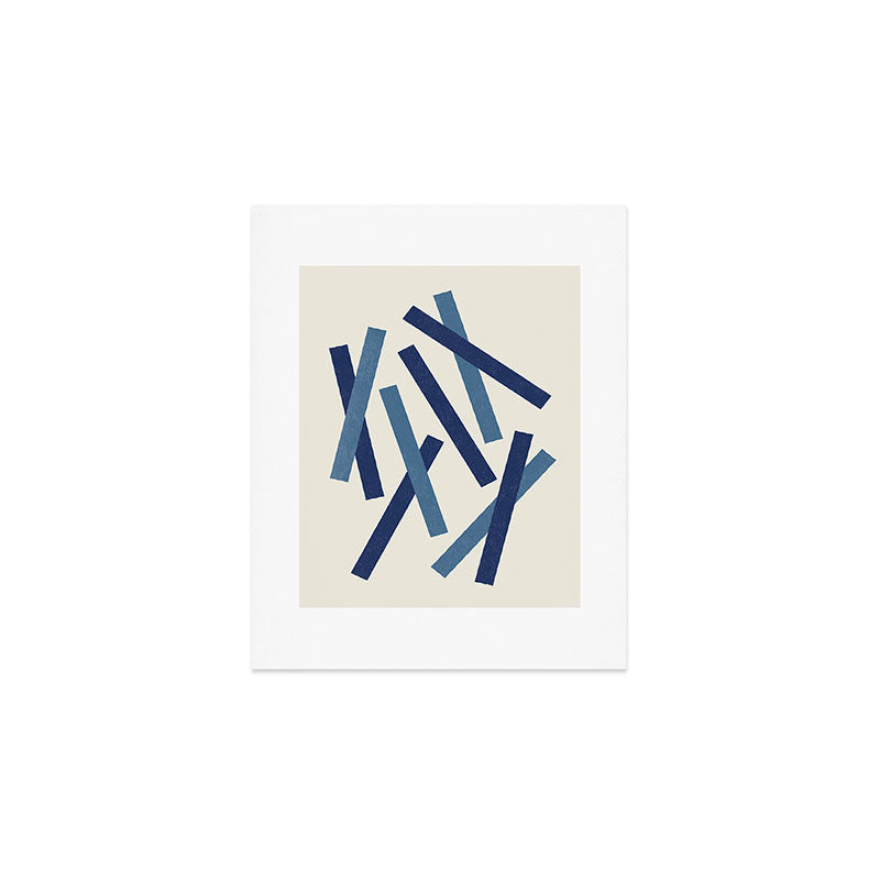 Lines Misaligned - Blue Art Print Gallery Image 1