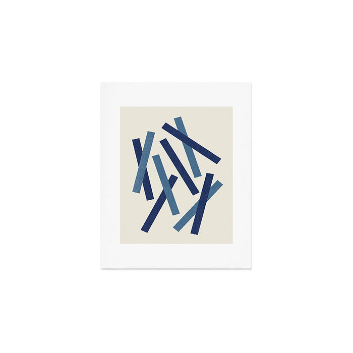 Lines Misaligned - Blue Art Print Gallery Image 1