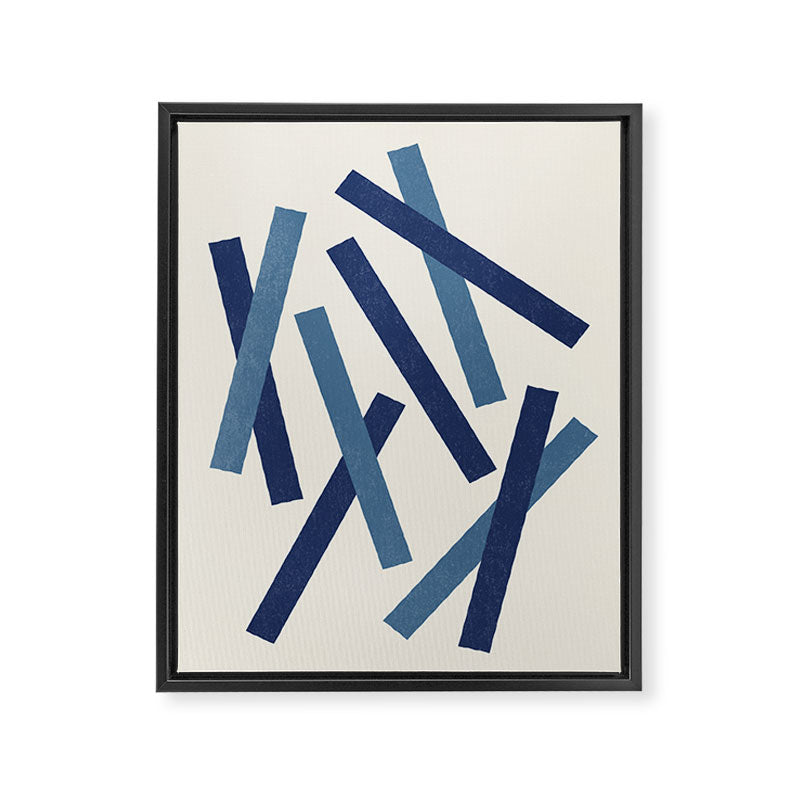 Lines Misaligned - Blue Framed Canvas Print Gallery Image 6