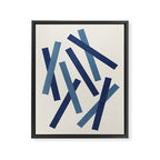 Lines Misaligned - Blue Framed Canvas Print Gallery Image 6