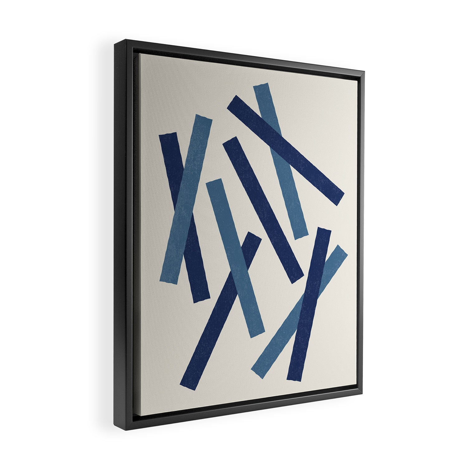 Lines Misaligned - Blue Framed Canvas Print Gallery Image 2