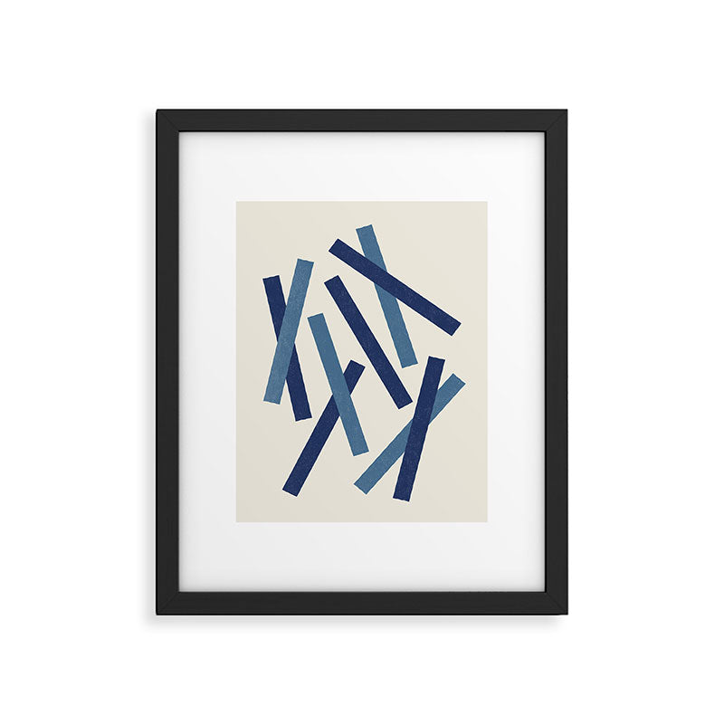 Lines Misaligned - Blue Framed Art Print Gallery Image 5