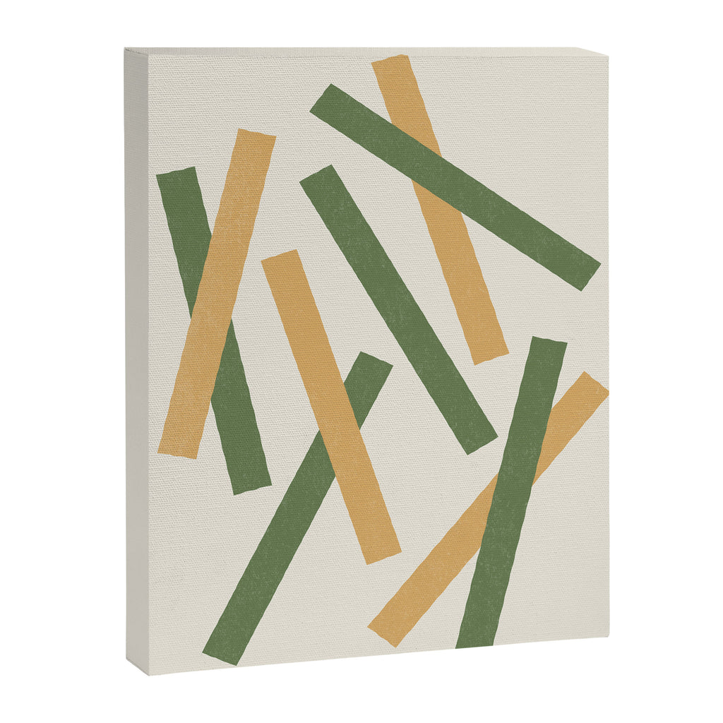 Lines Misaligned - Gold Green Canvas Print Gallery Image 6