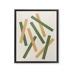 Lines Misaligned - Gold Green Framed Canvas Print Gallery Image 6