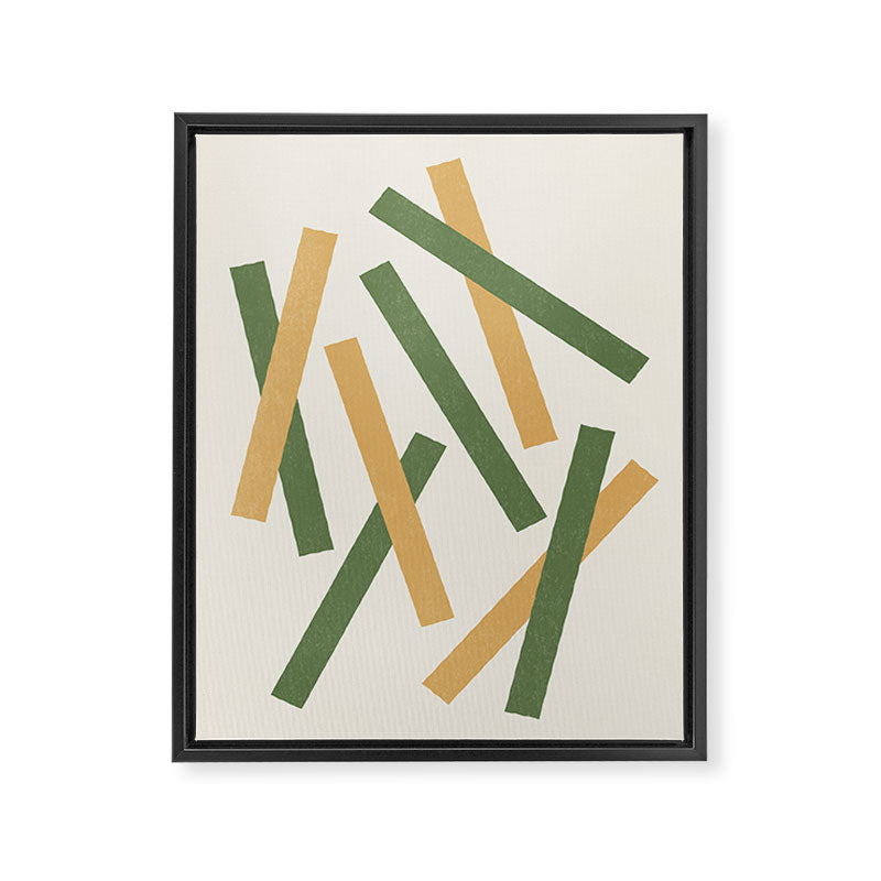 Lines Misaligned - Gold Green Framed Canvas Print Gallery Image 6