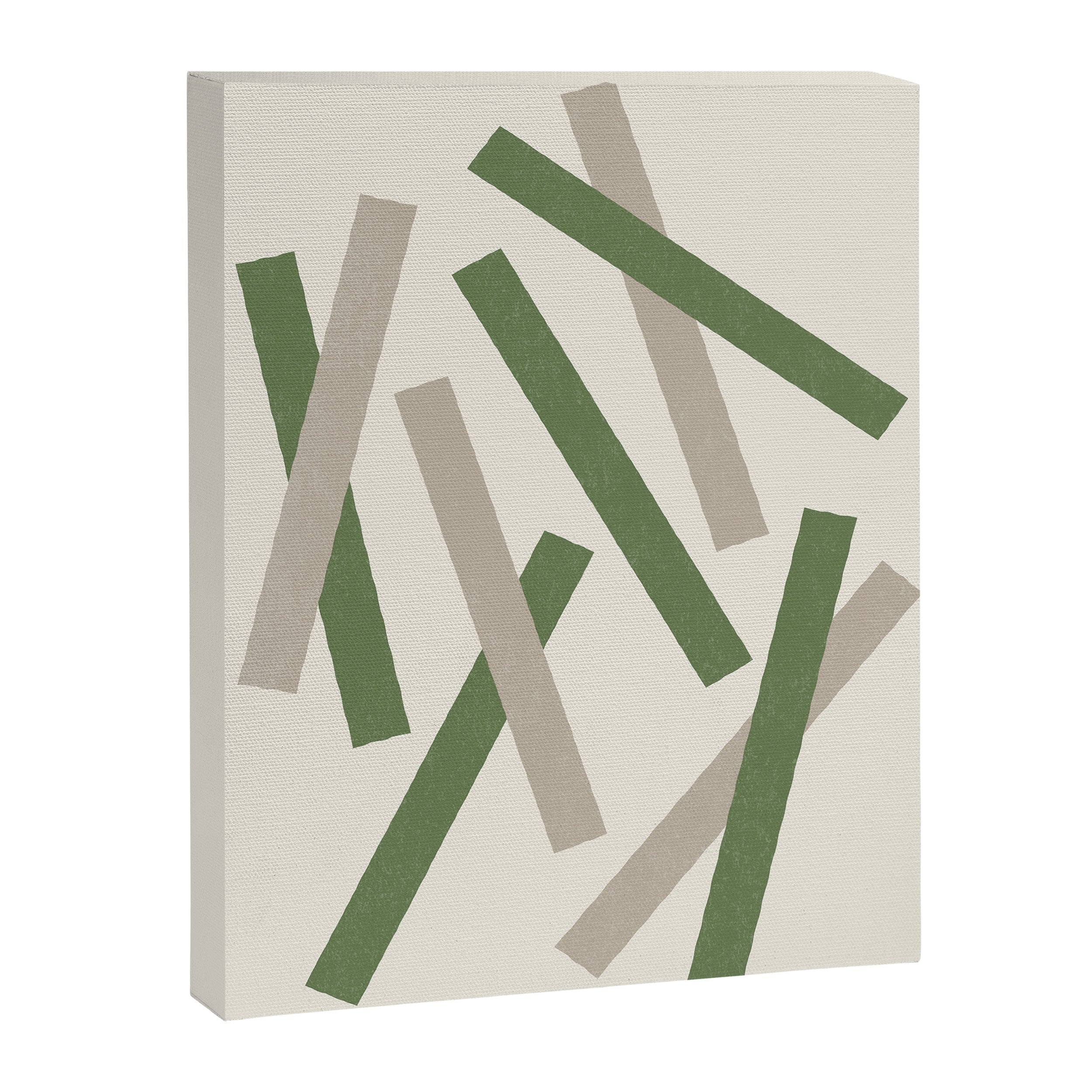 Lines Misaligned - Green Canvas Print Gallery Image 6