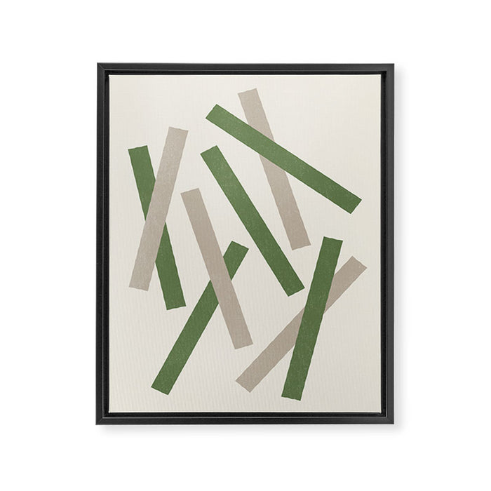 Lines Misaligned - Green Framed Canvas Print Gallery Image 1