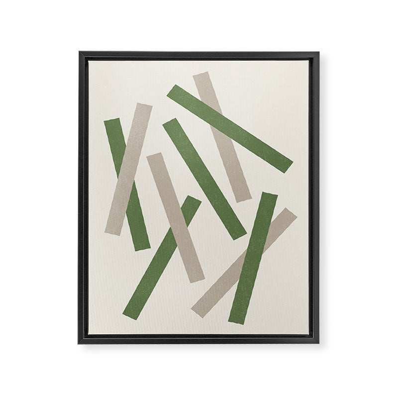 Lines Misaligned - Green Framed Canvas Print Gallery Image 6