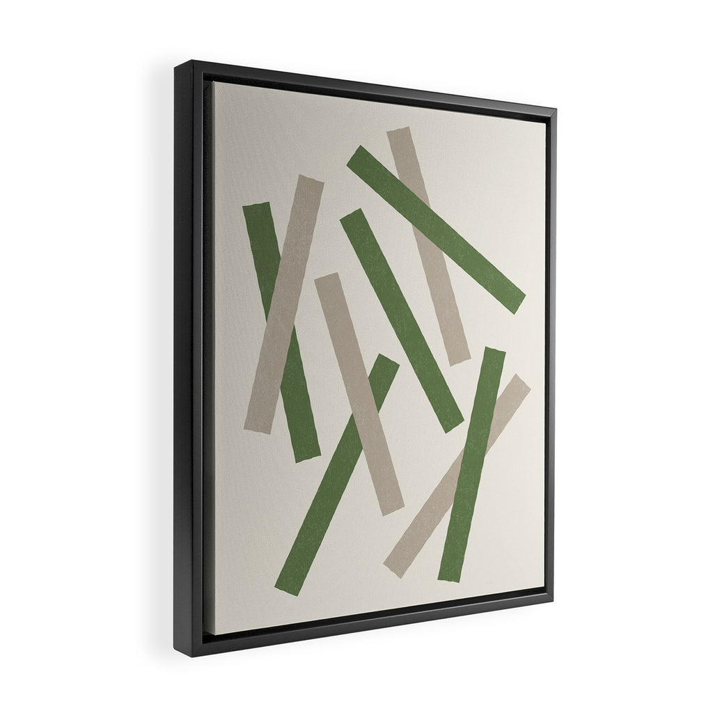 Lines Misaligned - Green Framed Canvas Print Gallery Image 2