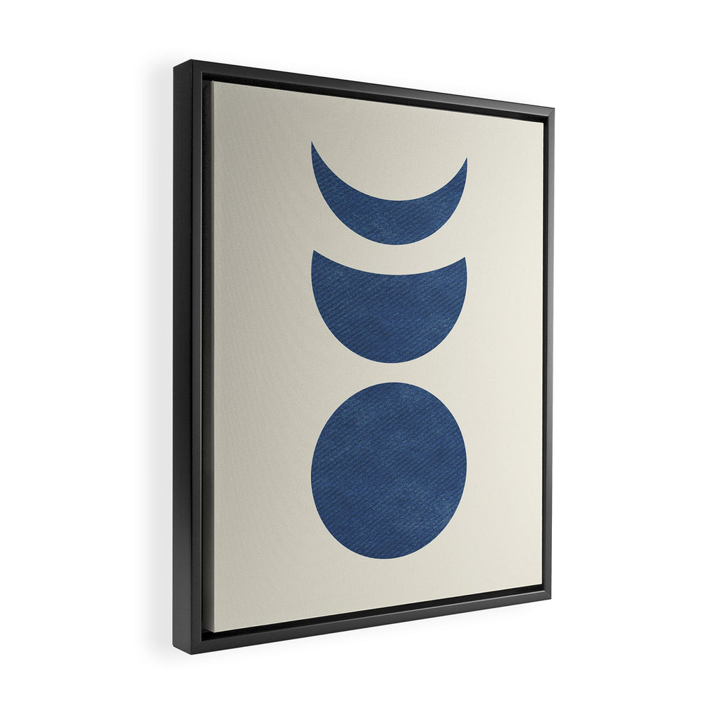 Lunar Phase - Blue Framed Canvas Print Gallery Image 2