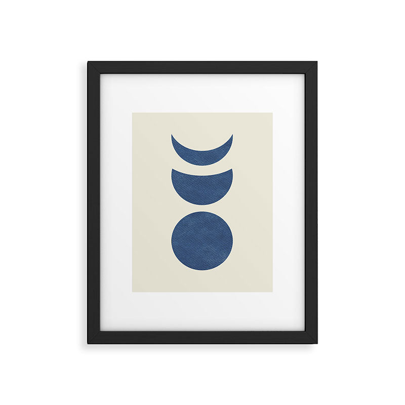 Lunar Phase - Blue Framed Art Print Gallery Image 4