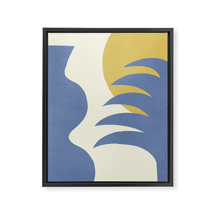 Mediterranean Abstract - Blue Gold Framed Canvas Print Gallery Image 1