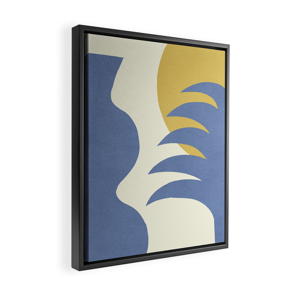 Mediterranean Abstract - Blue Gold Framed Canvas Print Gallery Image 2
