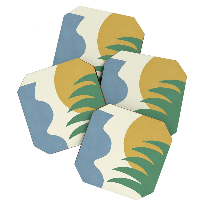 Mediterranean Abstract - Blue Green Coaster Gallery Image 1