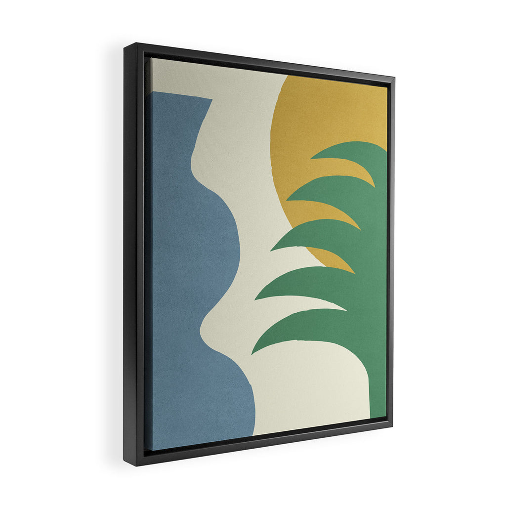 Mediterranean Abstract - Blue Green Framed Canvas Print Gallery Image 2