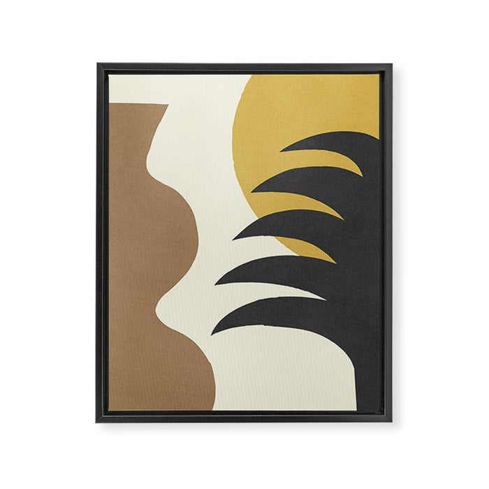 Mediterranean Abstract - Gold Brown Framed Canvas Print Gallery Image 1