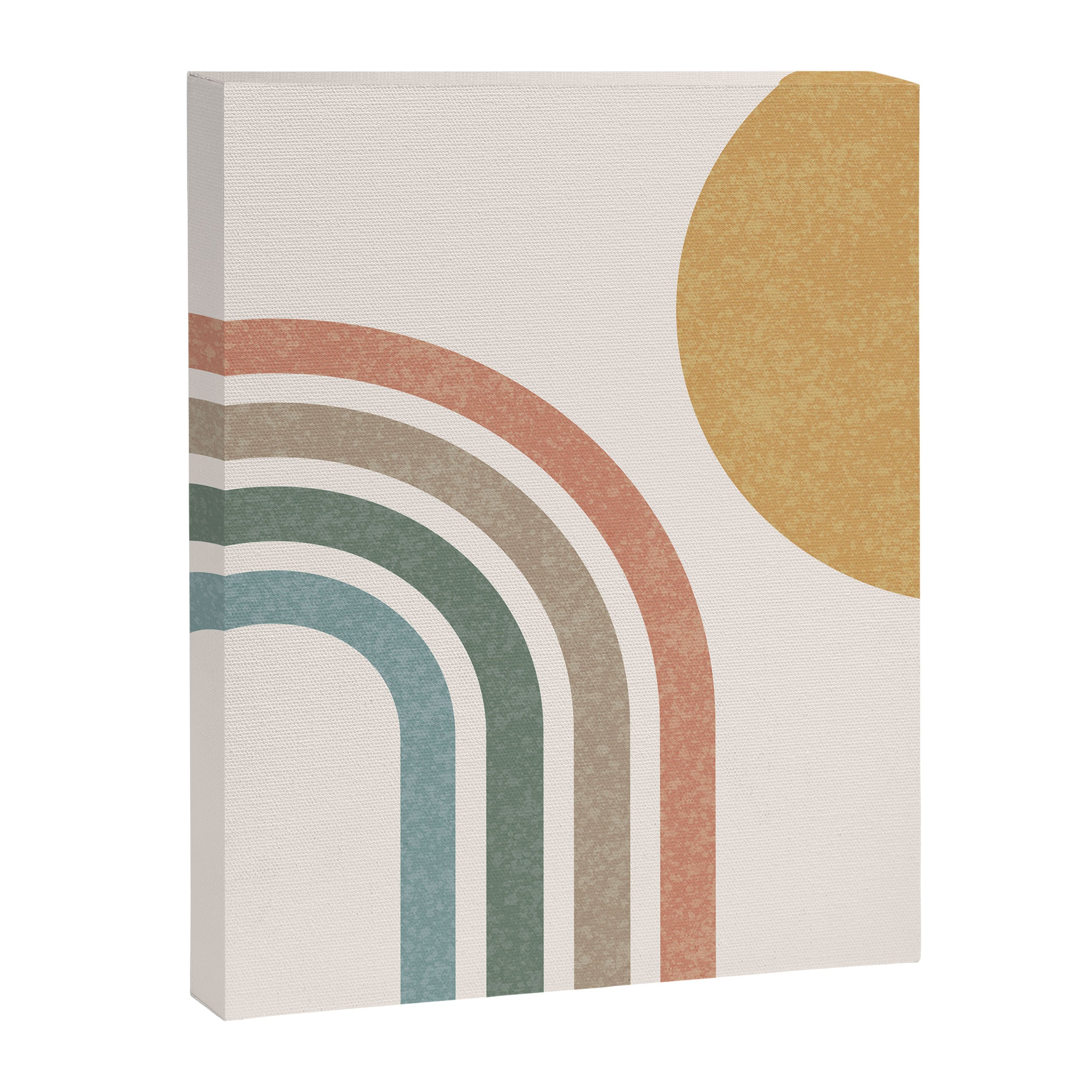 Mid Century Colorful Sun and Rainbow Canvas Print Gallery Image 6