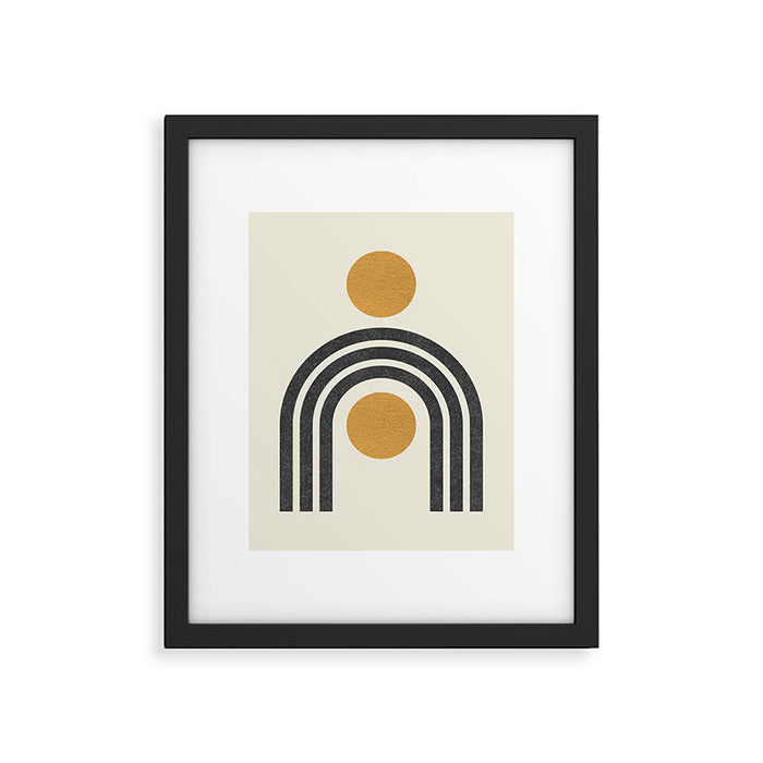 Mid century modern - arch suns Framed Art Print Gallery Image 1