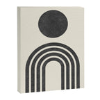 Mid century modern black and white sun and rainbow Canvas Print Gallery Image 6