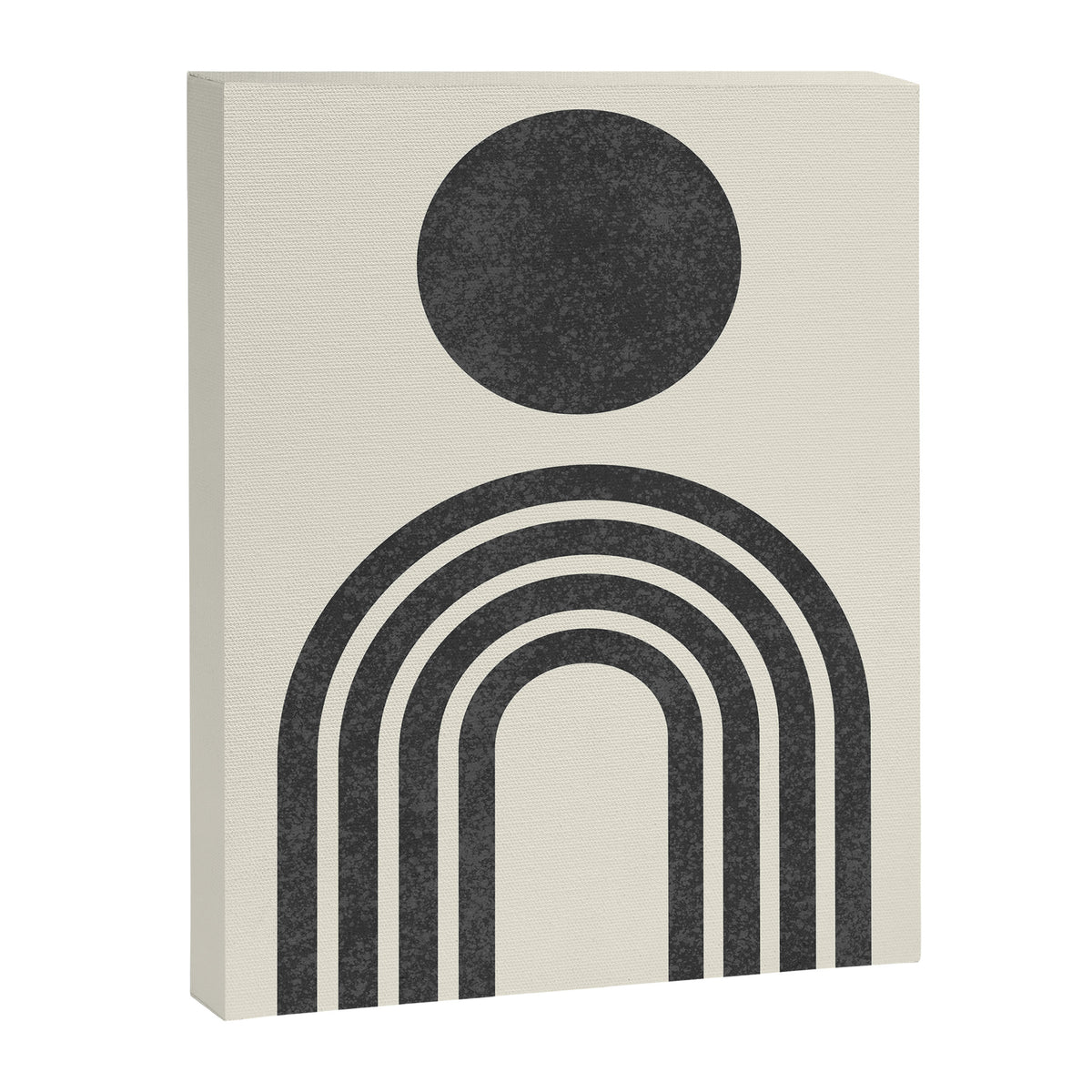 Mid century modern black and white sun and rainbow Canvas Print Gallery Image 6