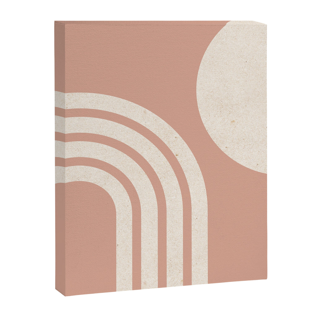 Mid Century Modern Dust Pink Sun and Rainbow Canvas Print Gallery Image 6
